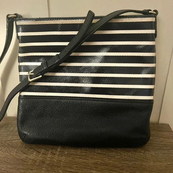 Kate Spade Navy and White Striped Crossbody Bag - Picture 3 of 9